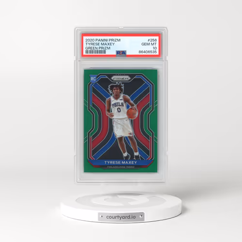 2020 Panini Prizm #256 Tyrese Maxey - Green Prizm (PSA 10 GEM MINT)