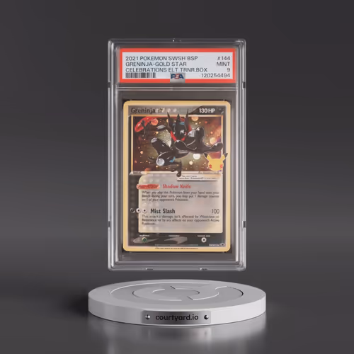2021 Pokémon Swsh Black Star Promo #144 Greninja-Gold Star - Celebrations Elite Trainer Box (PSA 9 M