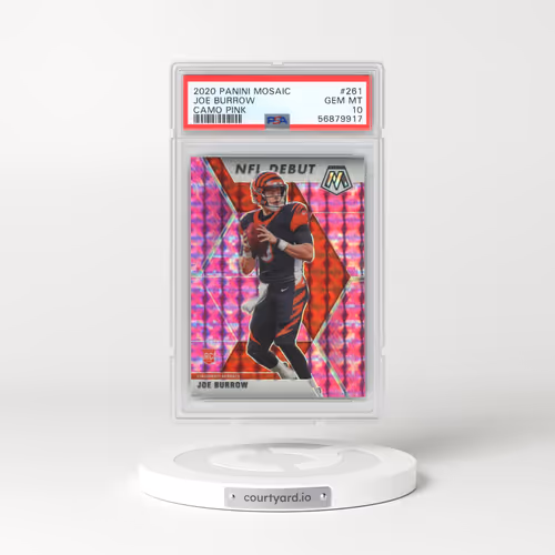 2020 Panini Mosaic #261 Joe Burrow - Camo Pink (PSA 10 GEM MINT)