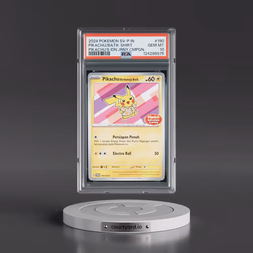 2024 Pokémon SV-P Promo #190 Pikachu in Batik Shirt - Pikachu's Indonesia Journey Campaign (PSA 10 G