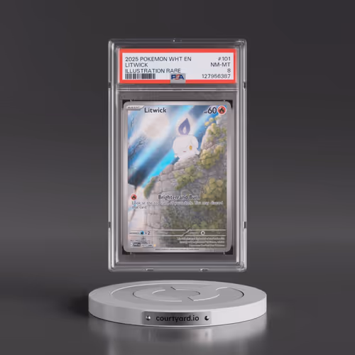 2025 Pokémon Wht EN-White Flare #101 Litwick - Illustration Rare (PSA 8 NM-MT)