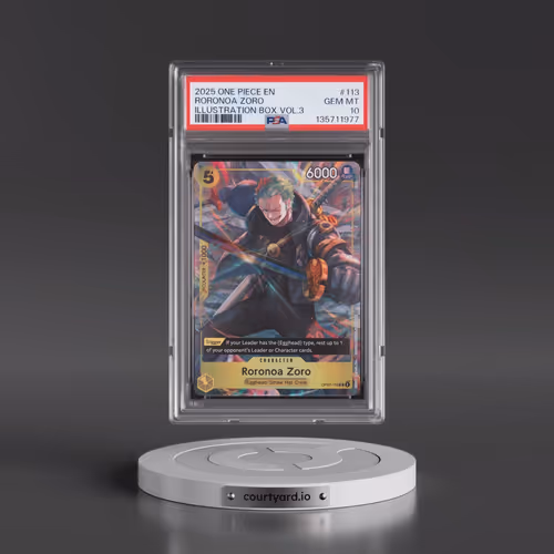 2025 One Piece Promos #113 Roronoa Zoro - Illustration Box Vol.3 (PSA 10 GEM MINT)