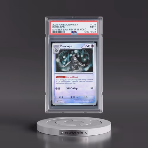 2025 Pokémon Pre EN-Prismatic Evolutions #036 Dusclops - Reverse Holo Master Ball (PSA 9 MINT)