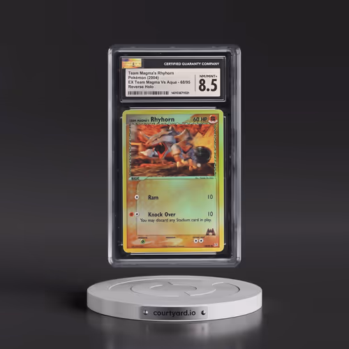 2004 EX Team Magma Vs Team Aqua #68/95 Team Magma's Rhyhorn - Reverse Holo (CGC 8.5 NM-MT+)