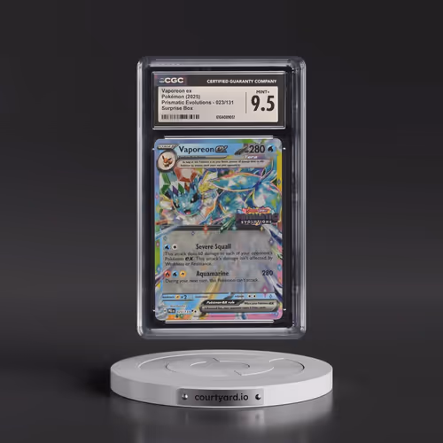 2025 Pokémon Pre EN-Prismatic Evolutions #023 Vaporeon EX - Holo Surprise Box Exclusive (CGC 9.5 MIN