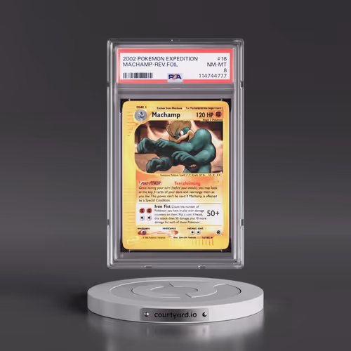 2002 Pokémon Expedition #16 Machamp - Reverse Foil (PSA 8 NM-MT)