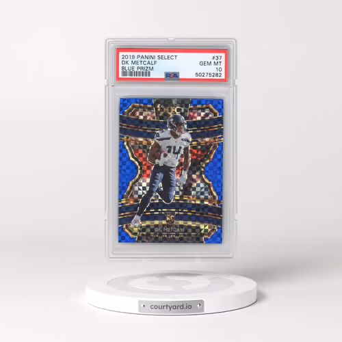 2019 Panini Select #37 DK Metcalf - Blue Prizm (PSA 10 GEM MINT)