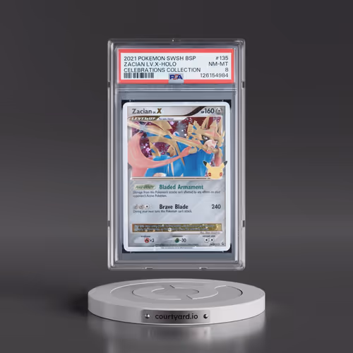 2021 Pokémon Swsh Black Star Promo #135 Zacian LV.X - Holo Celebrations Collection (PSA 8 NM-MT)
