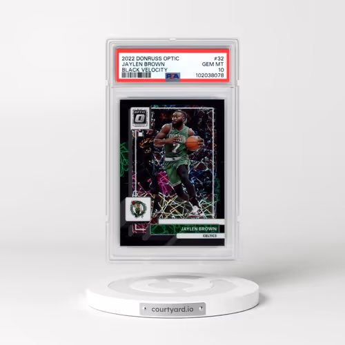 2022 Panini Donruss Optic #32 Jaylen Brown - Black Velocity (PSA 10 GEM MINT)