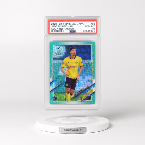 2020 Topps UEFA Champions League Japan Edition #68 Jude Bellingham - Aqua Refractor (PSA 10 GEM MINT)