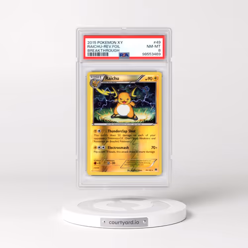 2015 Pokémon XY Breakthrough #49 Raichu - Reverse Foil (PSA 8 NM-MT)