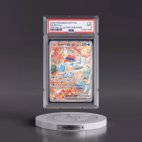 2025 Pokémon Wht EN-White Flare #167 Keldeo EX - Holo Special Illustration Rare (PSA 9 MINT)