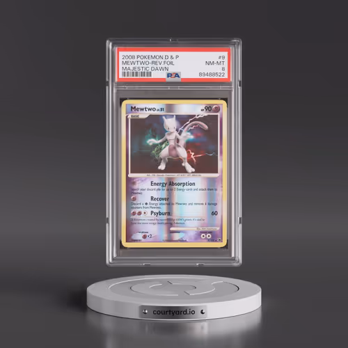 2008 Pokémon Diamond & Pearl Majestic Dawn #9 Mewtwo - Reverse Foil (PSA 8 NM-MT)