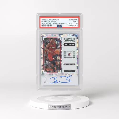 2022 Panini Contenders Veteran Ticket Autographs #VTDMH Dwyane Wade - Cracked Ice (PSA 9 MINT)