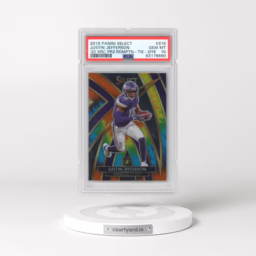 2019 Panini Select 2020 Xrc Prizm Redemption #315 Justin Jefferson - Tie-Dye (PSA 10 GEM MINT)