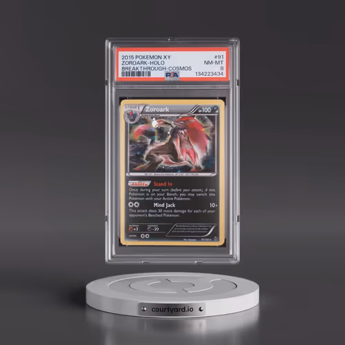 2015 Pokémon XY Breakthrough #91 Zoroark - Holo Cosmos (PSA 8 NM-MT)