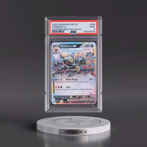 2025 Pokémon Pre EN-Prismatic Evolutions #060 Umbreon EX - Holo Surprise Box Exclusive (PSA 9 MINT)