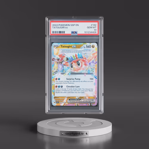 2024 Pokémon Ssp EN-Surging Sparks #142 Tatsugiri EX - Holo (PSA 10 GEM MINT)