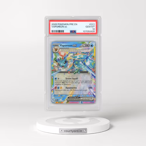 2025 Pokémon Pre EN-Prismatic Evolutions #023 Vaporeon EX - Holo (PSA 10 GEM MINT)