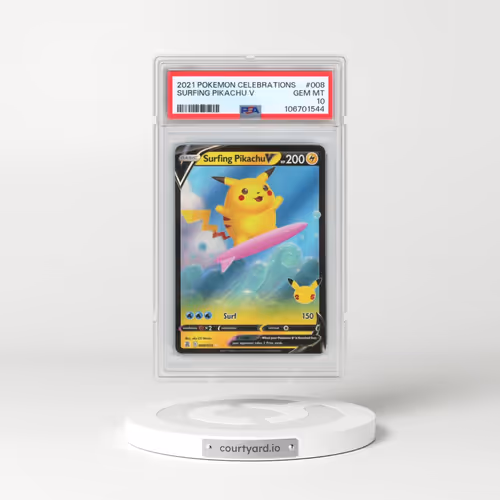 2021 Pokémon Celebrations #008 Surfing Pikachu V - Holo (PSA 10 GEM MINT)