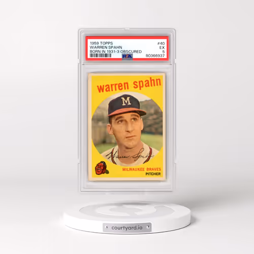 1959 Topps #40 Warren Spahn - Born in 1931-3 Obscured (PSA 5 EX)