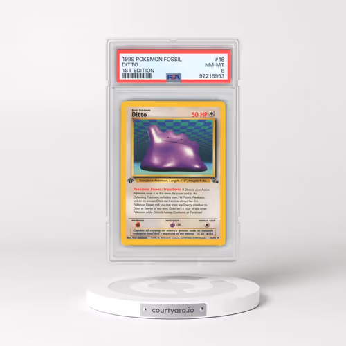 1999 Pokémon Fossil #18 Ditto - 1st Edition (PSA 8 NM-MT)