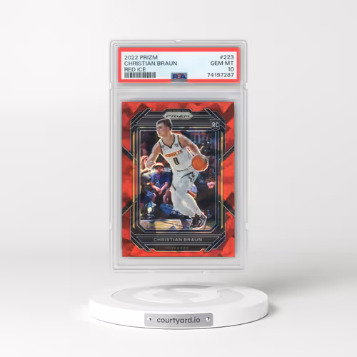 2022 Panini Prizm #223 Christian Braun - Red Ice (PSA 10 GEM MINT)