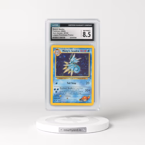 2000 Gym Heroes #9/132 Misty's Seadra - League Prerelease Promo (CGC 8.5 NM-MT+)