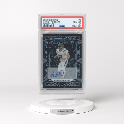 2023 Panini Obsidian #75 Aaron Rodgers - Signature (PSA 10 GEM MINT)