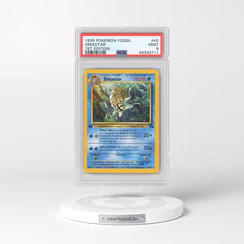 1999 Fossil #40 Omastar - 1st Edition (PSA 9 MINT)