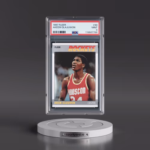 1987 Fleer #80 Akeem Olajuwon (PSA 9 MINT)