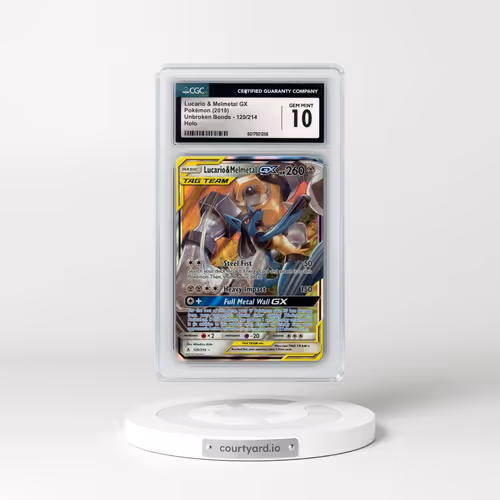 2019 Unbroken Bonds #120/214 Lucario & Melmetal GX - Holo (CGC 10 GEM MINT)