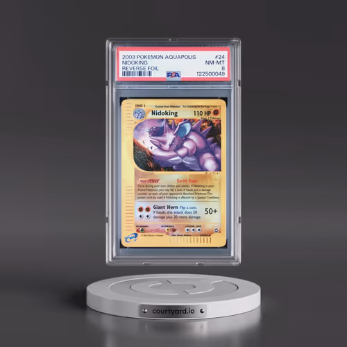 2003 Pokémon Aquapolis #24 Nidoking - Reverse Foil (PSA 8 NM-MT)