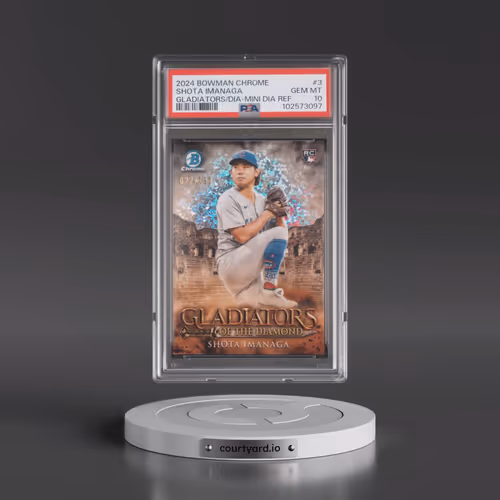 2024 Bowman Chrome Gladiators of the Diamond #3 Shota Imanaga - Mini Diamond Refractor (PSA 10 GEM M