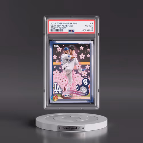 2025 Topps Takashi Murakami + MLB World Tour Tokyo Series #3 Clayton Kershaw (PSA 8 NM-MT)