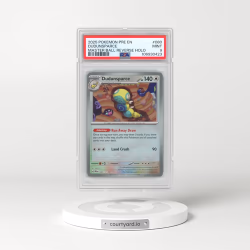 2025 Pokémon Pre EN-Prismatic Evolutions #080 Dudunsparce - Reverse Holo Master Ball (PSA 9 MINT)