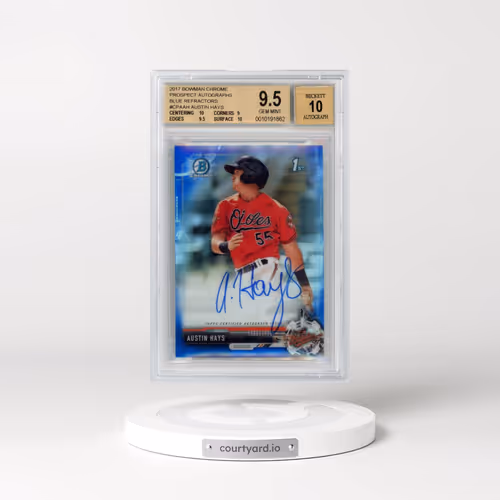 2017 Bowman Chrome Prospect Autographs Blue Refractors #CPAAH Austin Hays (BGS 9.5 GEM MINT)