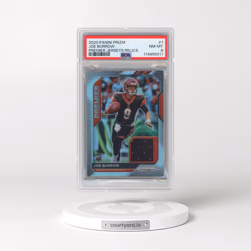 2020 Panini Prizm Premier Jerseys Relics #1 Joe Burrow (PSA 8 NM-MT)