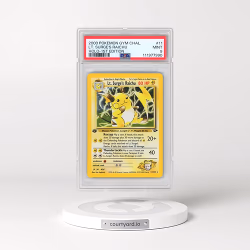 2000 POKEMON GYM CHALLENGE #11 LT. SURGE'S RAICHU HOLO-1ST EDITION