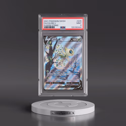2021 Pokémon Sword & Shield Fusion Strike #245 Celebi V - Holo Full Art (PSA 9 MINT)
