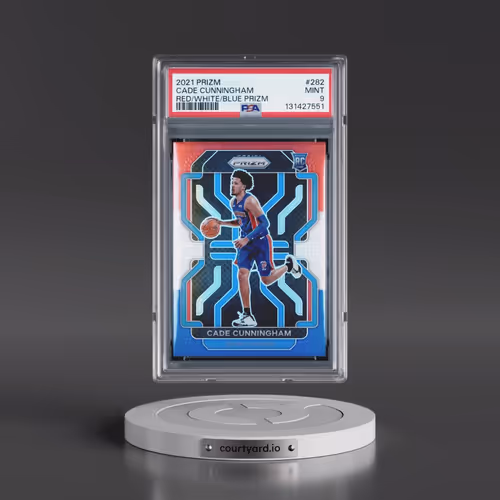2021 Panini Prizm #282 Cade Cunningham - Red/White/Blue Prizm (PSA 9 MINT)