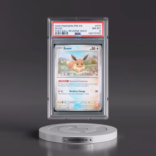 2025 Pokémon Pre EN-Prismatic Evolutions #074 Eevee - Reverse Holo Poke Ball (PSA 8 NM-MT)