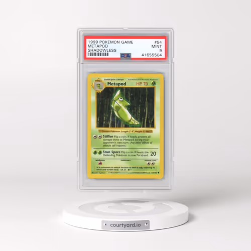 1999 Pokémon Game #54 Metapod - Shadowless (PSA 9 MINT)