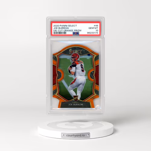 2020 Panini Select #46 Joe Burrow - Die-Cut Orange Prizm (PSA 10 GEM MINT)