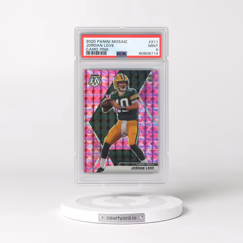 2020 Panini Mosaic #211 Jordan Love - Camo Pink (PSA 9 MINT)