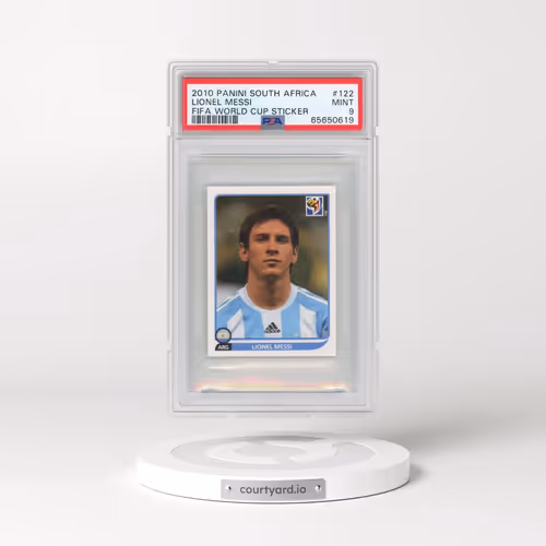 2010 Panini South Africa FIFA World Cup Sticker #122 Lionel Messi (PSA 9 MINT)
