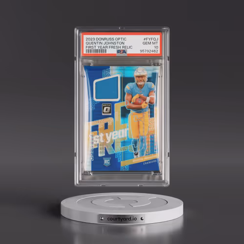 2023 Panini Donruss Optic First Year Fresh Relics #FYFQJ Quentin Johnston (PSA 10 GEM MINT)