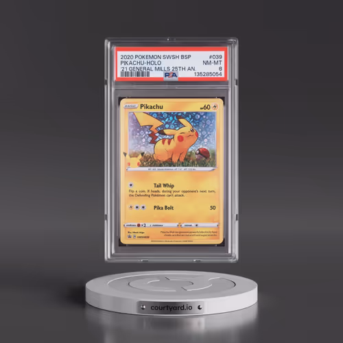 2020 Pokémon Swsh Black Star Promo #039 Pikachu - Holo 2021 General Mills 25th Anniversary (PSA 8 NM