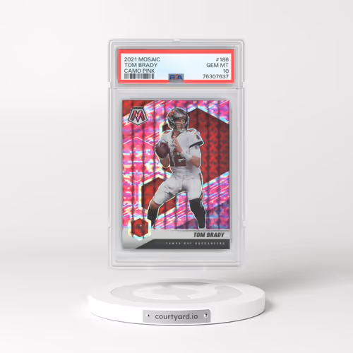 2021 Panini Mosaic #186 Tom Brady - Camo Pink (PSA 10 GEM MINT)