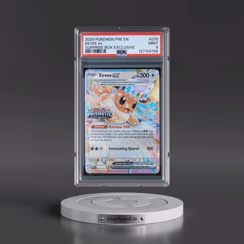 2025 Pokémon Pre EN-Prismatic Evolutions #075 Eevee EX - Holo Surprise Box Exclusive (PSA 9 MINT)
